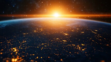 Obraz premium Glowing satellite connections, global network concept, no people, room for text