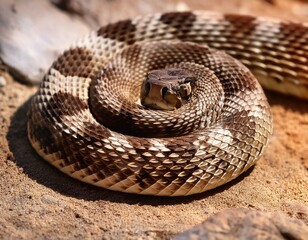 Fototapeta premium A close-up of a rattlesnake's rattle, creating a distinctive buzzing sound.