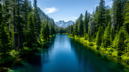 Large Body Water Surrounded Forest