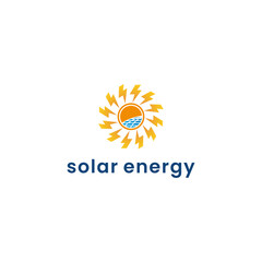 Solar panel energy logo design. Electric energy logo. sun light vector