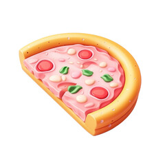 A slice of pizza with cheese and meat toppings