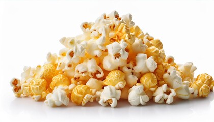 Pop corn pile isolated on white background.