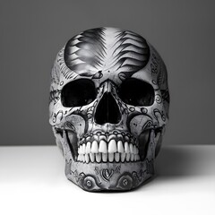 human skull with white background