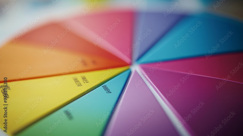 Aufkleber a detailed close-up of a financial pie chart with labeled segments and percentages, showcasing budge