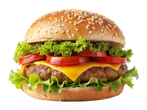 Juicy Burger Illustration Isolated for Graphic Design