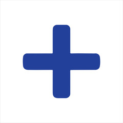 Blue plus sign icon silhouette vector illustration design on white background.