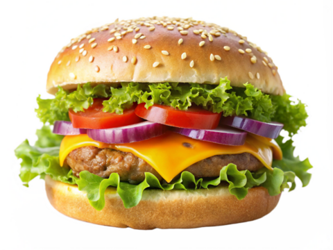 Juicy Burger Illustration Isolated for Graphic Design