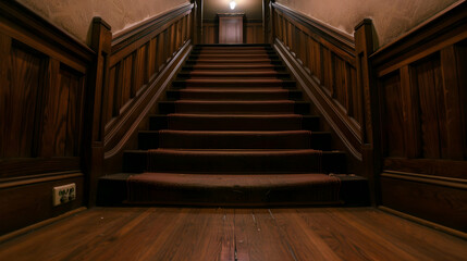 Obraz premium Haunted House With Eerie Dim Lighting Creaking