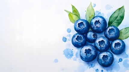 A blueberry painting with a white background