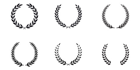 Black and White Laurel wreath vector art collection