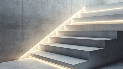 Obraz premium Concrete Steps Illuminated by a Soft Glow