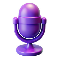 Purple 3D Microphone Icon
