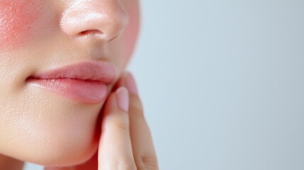 Obraz premium Detailed close-up of red, swollen skin affected by dermatitis, emphasizing the irritation, dermatitis inflammation, skin close-up