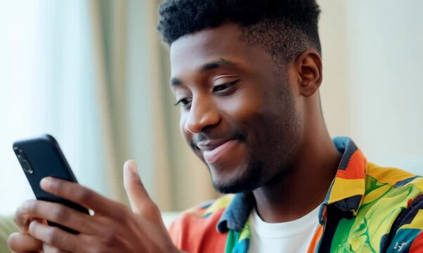 Guyanese Man Learning Language on Smartphone App