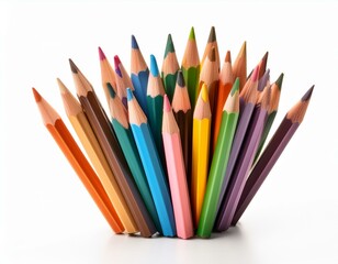 Fototapeta premium Color pencils isolated on white background.