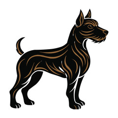 Hunting Dog Vector Silhouette Stock Illustration.