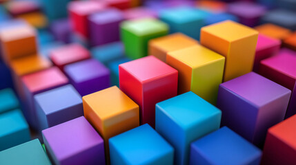 Obraz premium SWOT analysis, colorful blocks representing strengths and weaknesses, 3D illustration