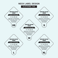 Neck Label Clothing Tag Template Concept Vector or EPS