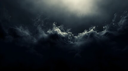 Obraz premium Conceptual image of darkness gradually spreading like ink across a blank canvas slowly consuming the light and creating a dramatic moody atmosphere with copy space