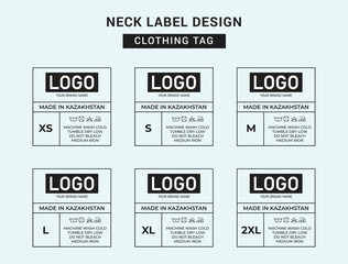 Neck Label Clothing Tag Template Concept Vector or EPS