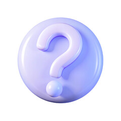 3D Purple Question Mark Icon
