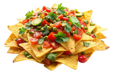 Cheesy Nachos on Transparent Background