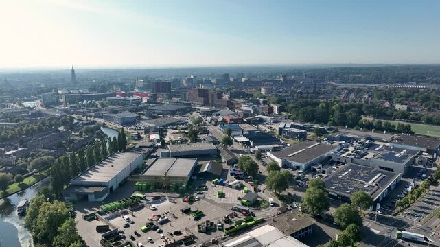 Aerial view of 'De Kop van Isselt' in Amersfoort where new homes are to be built