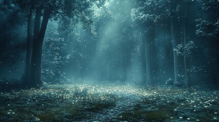 Obraz premium Enchanted Forest at Night