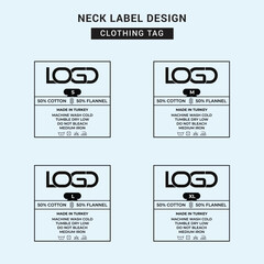 Neck Label Clothing Tag Template Concept Vector or EPS