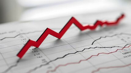 Naklejka premium Financial business plan with stock market growth chart 
