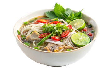 Traditional Pho Dish Image with Transparent Background