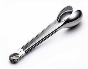 Obraz premium steel spoon tongs isolated on white Background