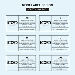 Neck Label Clothing Tag Template Concept Vector or EPS