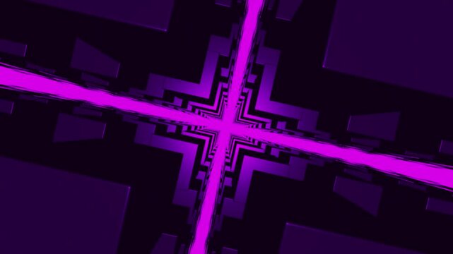 3D Cubes Tunnel Purple Background
