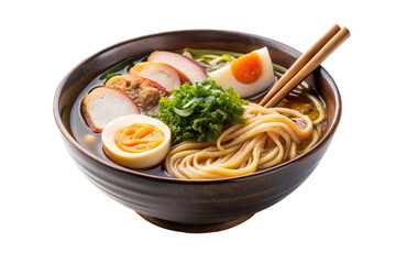 Delicious Ramen Noodle Soup on Transparent Background