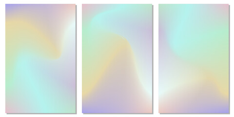 Fototapeta premium Pastel colourful blurred light rainbow abstract modern mesh gradient background collection