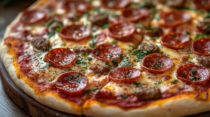 Pepperoni Pizza with Sausage