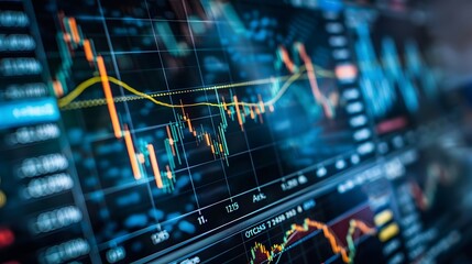 Obraz premium Market exchange analysis with financial growth and strategic planning