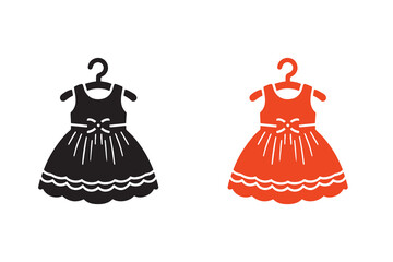 Minimalist and simple children or baby dress silhouette