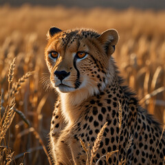portrait of a cheetah in safari