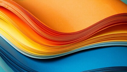 Obraz premium Vibrant Colorful Curves Background. Artistic Display of Color Spectrum and Paper Texture. abstract color stripe pattern and graphic. rainbow palette. red, yellow, orange, green, and blue colors.