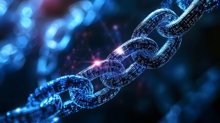 Blockchain ledger with AI-powered data streams visualized in high detail