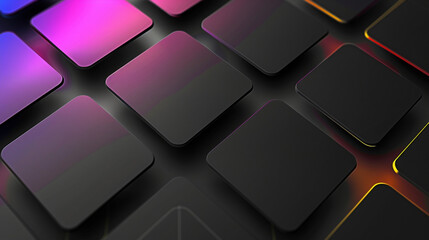 abstract technology communication concept squire shape background,  by black and orange  color with liquid fluid texture in luxury