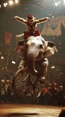 Elephant and Monkey Circus Act