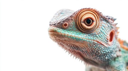 Fototapeta premium A close up of chameleon on the white background