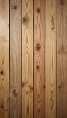 Fototapeta premium Rustic wooden plank background with natural grain and subtle knots in warm, earthy tones, creating a cozy, organic feel perfect for farm-to-table branding, nature-themed designs, or home decor.