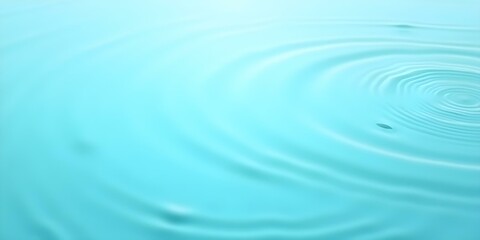 Serene background with ripples on water in soft blue and turquoise tones, creating gentle circular waves for a calming, peaceful effect, ideal for spa branding