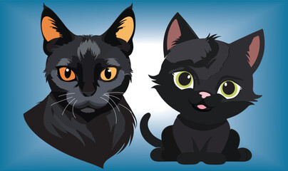 Cat Animal Cartoon Vector Design.