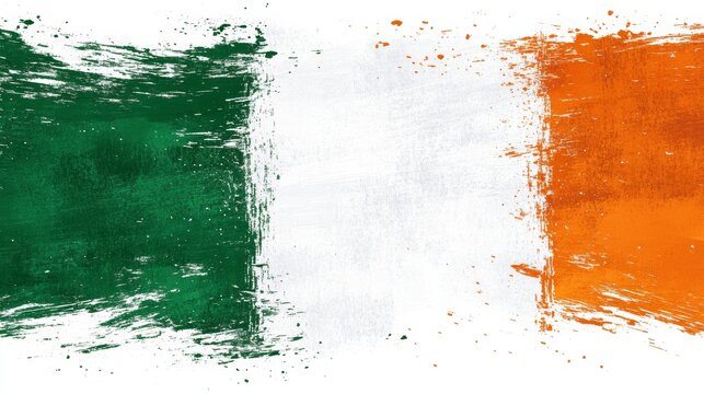 Irish flag paint strokes