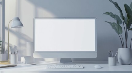 A computer with a blank screen